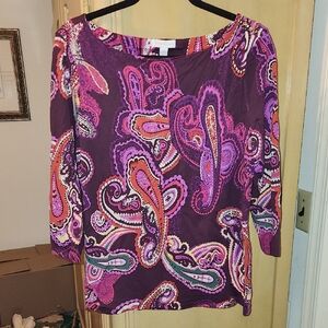 Charter Club Purple Paisley Blouse